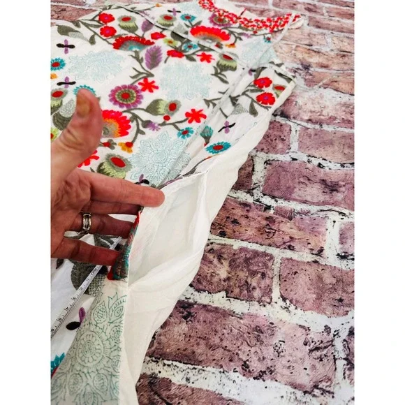 Anthropologie Dolma Embroidered Floral Cotton Shift Dress Boho Festival Small - Picture 12 of 15